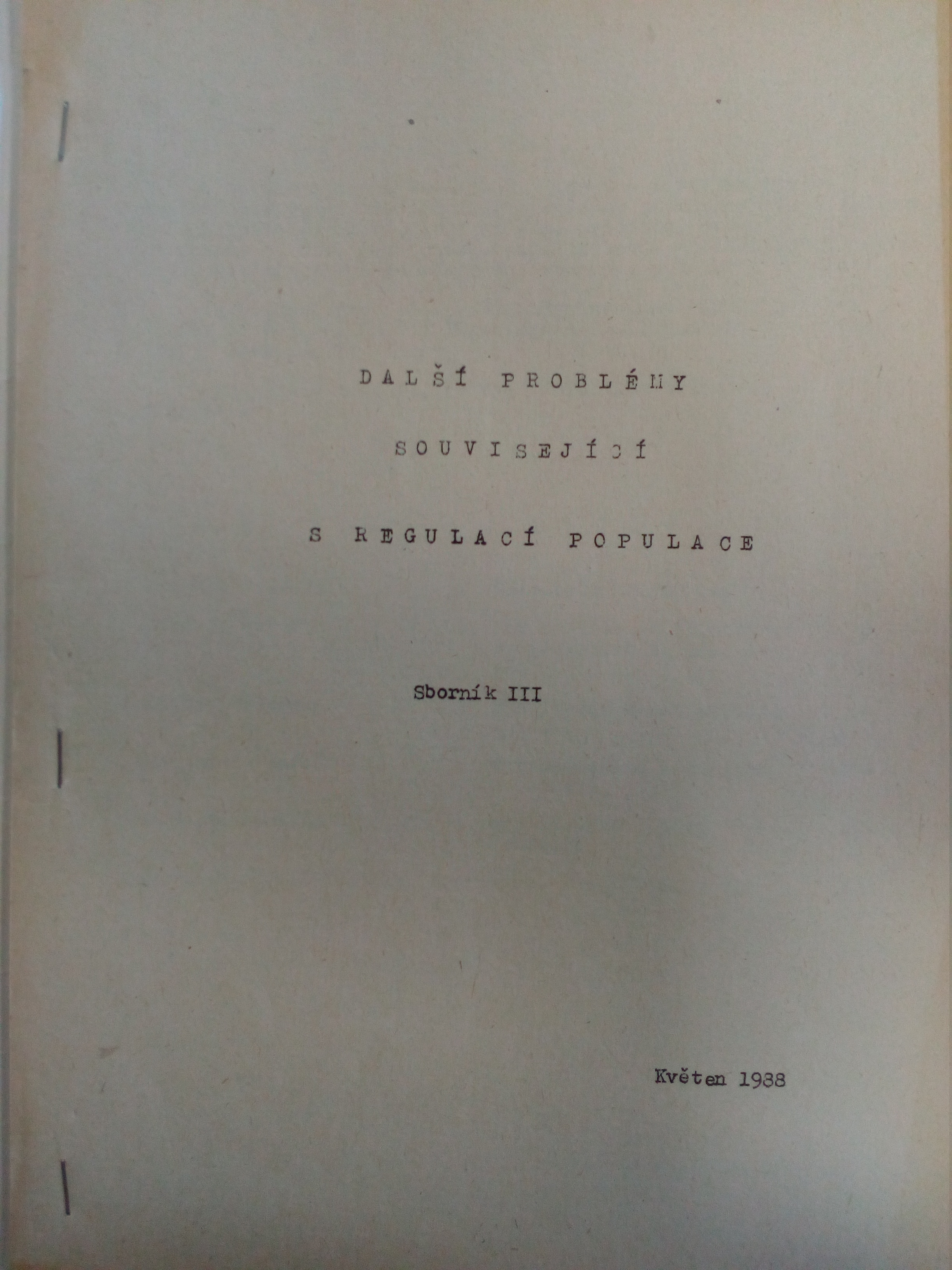 Title-page of samizdat Another problems of population regulation